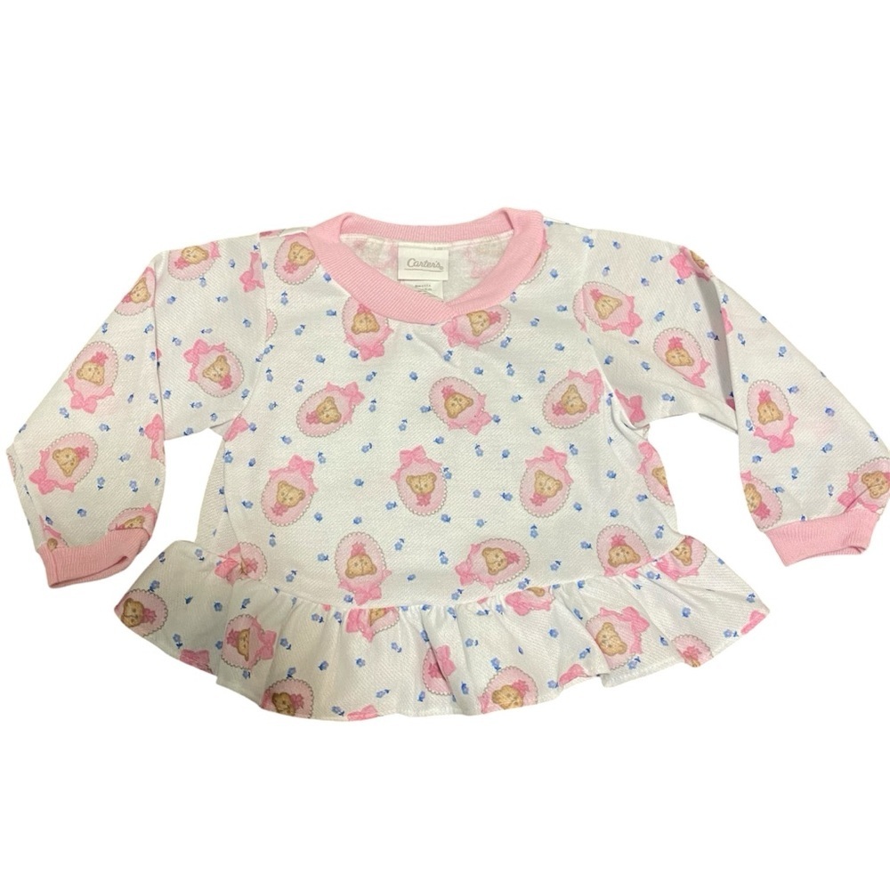 Vintage Carters Teddy Bear Top 12-18 m Top Tee Childrens Clothing 1990s 4/$20 🛑
